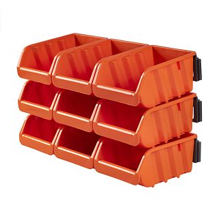 Набор лотков для метизов Blocker Master, с крепежом, 16,7 x 14,3 x 35 см, оранжевые, 9 шт фото
