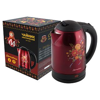 Чайник электрический Матрена MA-005 2 л, сталь, красный, Хохлома фото